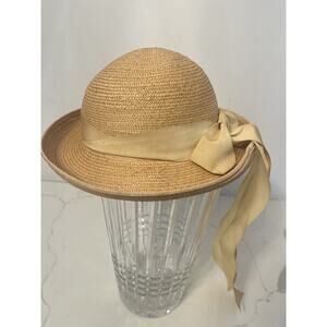 Straw Hat Girls Bonnet Ribbon Bow Kentucky Derby Easter Bridal Sun Small 6" Band